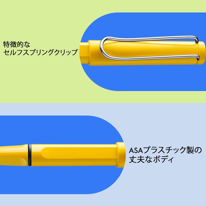 LAMY safari Yellow Rollerball Pen - Ergonomic Grip Line Width