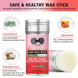 Hair Wax Stick Hair Pomade Hair Silk Stick for Black Hair, Long-Lasting Styling Wax Stick, Hair Wax Stick Smoothing & Slick Stick for Hair Wigs, Styling Wax for Fly Away & Edge Frizz Hair (2.7 +2.7oz)