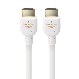 Elecom DH-HDPS14E20WH HDMI Cable, 6.6 ft (2 m), Premium Standard, 4K x 2K (60p), White