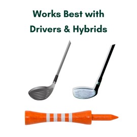 Putt Pursuit 7cm/ 70mm Castle Bamboo Golf Tees - Biodegradable & Sustainable Golf Tees Bamboo Material - Golf Accessories - Golf Tees Wooden - 30 Non Plastic Golf Tees - Orange Colour Tee