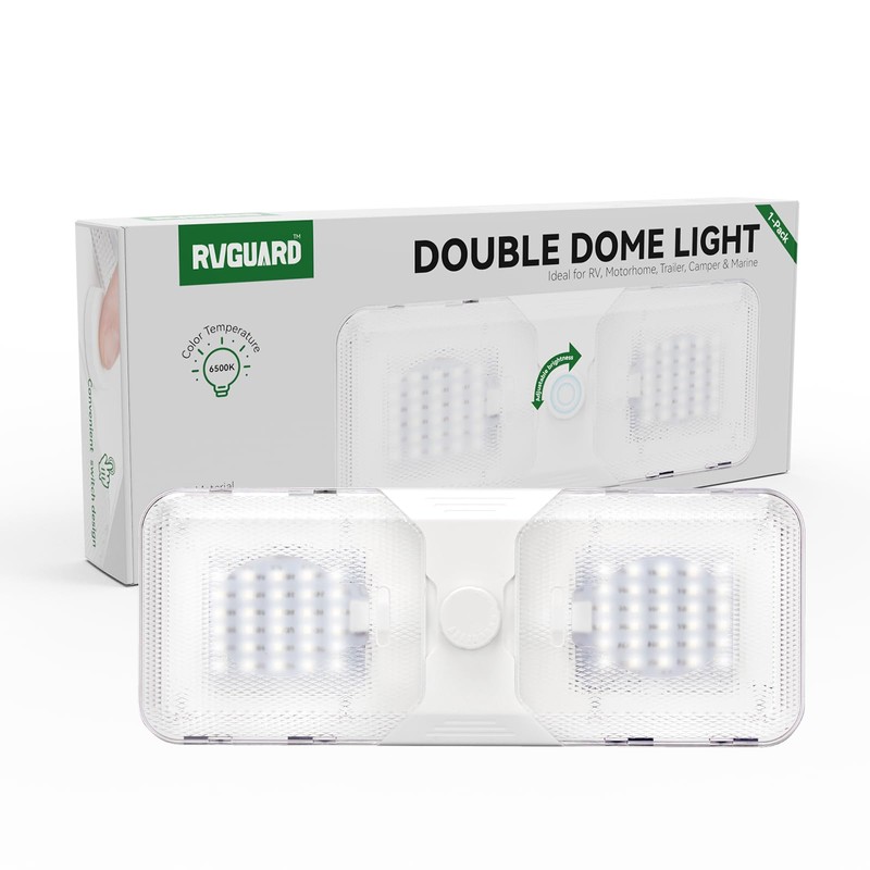 RVGUARD RV LED Ceiling Double Dome Light, 12V LED Lights,