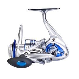 Diwa Carretes de pesca giratorios para agua salada Carretes de pesca de hielo de agua dulce Ultra suave Peso ligero Trucha potente Engranaje de hilandero 13 + 2 Acero inoxidable BB Cuerpo de aleación de aluminio completo(7000)