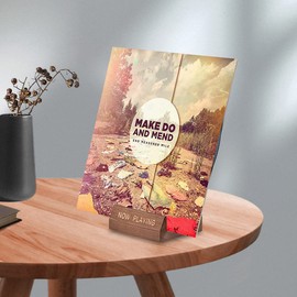 Vinyl Record Holder Display Stand - Tabletop Now Playing Album Cover Holder - Now Spinning Record Rack - Single CD Stand LP Display Shelf - Wooden Vinyls Records Storage Organizer - Modern Home Decor