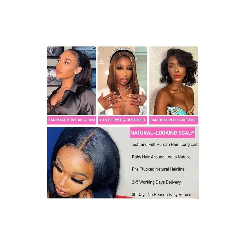 Peluca De Cabello Humano Recto Cabello Virgen Brasileño