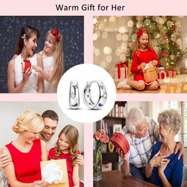 QIKAOLA S925 Sterling Silver Earrings for Women Huggie Earrings Hypoallergenic Hoop Earrings