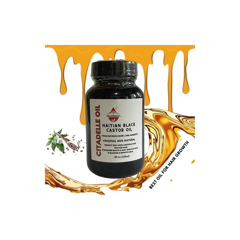 CITADELLE OIL 4 oz 100% PURE HAITIAN BLACK CASTOR OIL