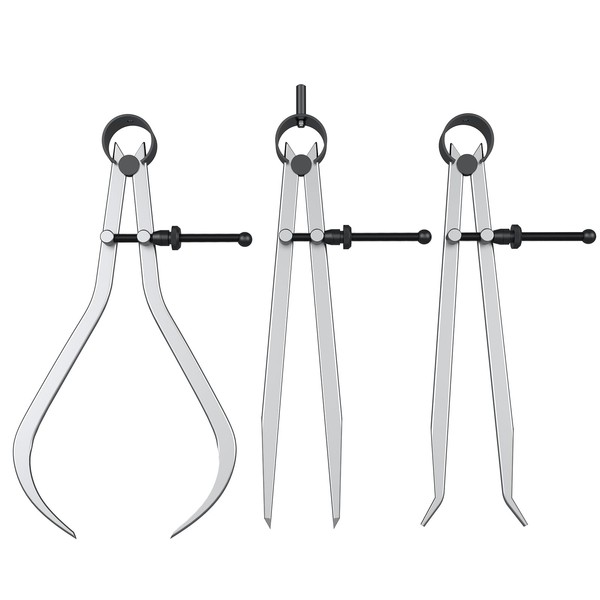 HDLNAK 3 Pieces Spring Caliper/Divider Set, Carbon Steel Long Inside