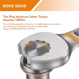 M14x1.5 Magnetic Oil Drain Plug, Stainless Steel and Aluminum Oil Pan Plug with 5PCS Copper Crush Washer Anti Leakage, Oil Pan Drain Fits Most Cars, Motorcycles, Boats