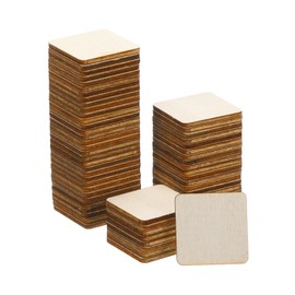PATIKIL 30mm Wood Pieces, 80Pcs Unfinished Square Wood Shapes Blank Wooden Cutouts Natural Ornaments for DIY Project Photo Coaster Wall Tiles