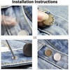 No-Sew Jeans Button Replacement Kit, 10 Sets Metal Snap Tack