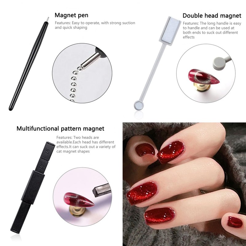 BORN PRETTY 7 Pieces Magnet Set, Cat Eye Tools, 3D