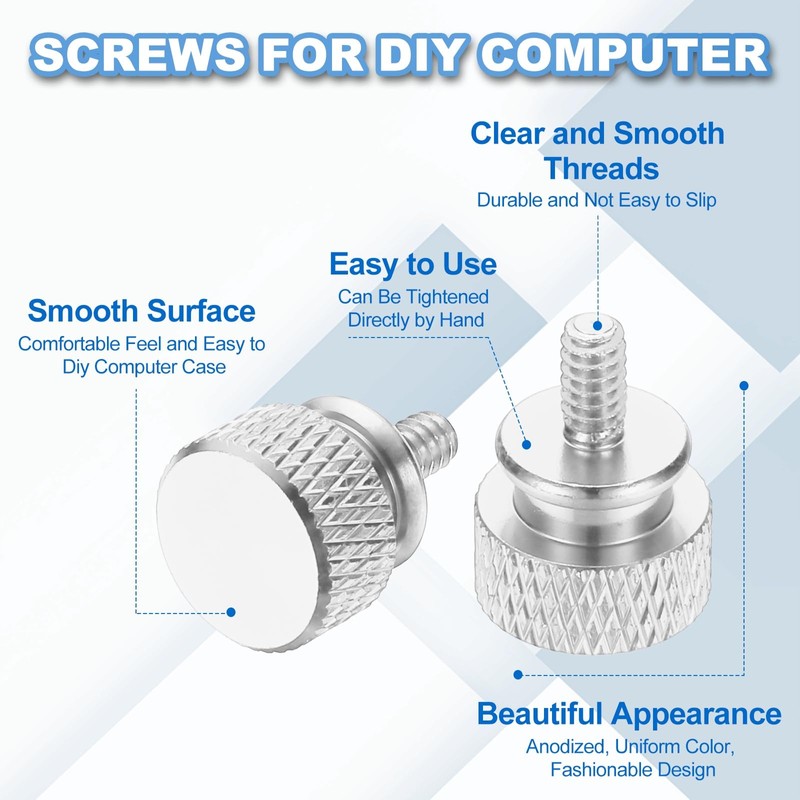 MECCANIXITY 6 Pcs 6#32 Knurled Thumb Screw Computer Case Threaded