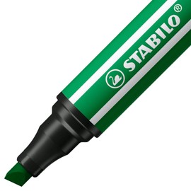 Premium Fibre-Tip Pen with Chisel Tip - STABILO Pen 68 MAX - Pack of 5 - Green
