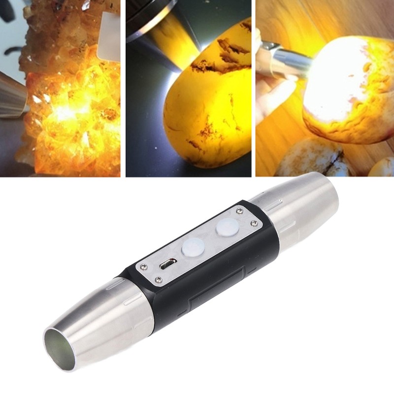 Identification Flashlight Super Bright USB Rechargeable Quad LEDs Portable Jade