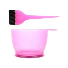 POFET Hair Dye Brush and Bowl Set, Professional Salon Hair Dye Mixing Set, Hair Dye Tool, Hair Dye Set, Pink, 2 Pieces