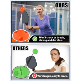 12 Pack Indoor Pickleball Balls - 26 Holes Crack Resistant Practice Pickle Balls, High Bounce & High Visibility Pickleballs for All Skill Levels, Orange