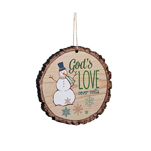 P. Graham Dunn God's Love Never Melts Snowman Wood Tree