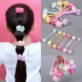 Wenlly 10 pieces candy color hair ties, double headed star elastic ponytail holder, sweet hair scrunchies, hair accessories