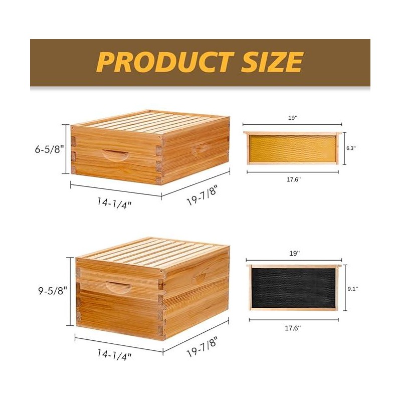Maybee Hives 100% Beeswax Langstroth Beehive Box With Pine Wooden