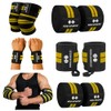Kit Vendas Para Rodilla Knee Wraps + Coderas +muñequeras Gym