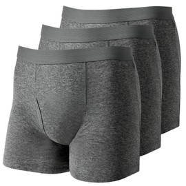 Life Safety Report Corps (Supervised by Doctors) Men’s Urinary Leak Pants, Set of 3, Side Leak Proof Included, Light Incontinence, Boxer Shorts, Open Front, Incontinence Pants, Leak Proof Pants, gray,