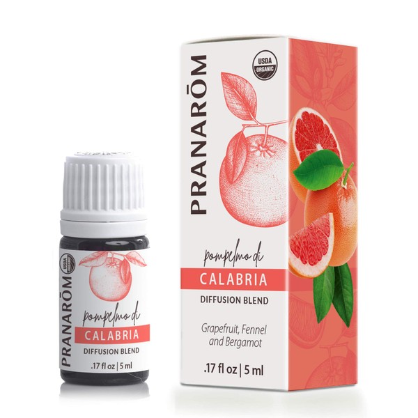Pranarom - Calabria Diffusion Blend (5ml) - 100% Pure Essential Oil Blend for Diffusing with Grapefruit, Fennel & Bergamot Scent | USDA and ECOCERT Certified Organic