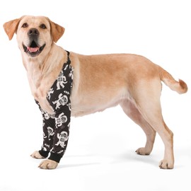 LovinPet Dog Elbow Protector Anti-Licking Elbow Sleeve, Adjustable, Comfortable & Durable Front Leg Guard for Medium to Large Dogs, Prevents Licking and Chewing,Dog Sleeve,Dog Leg Sleeve,Black