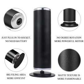 SUILU Electric Foot File,with 60pcs Replacement Sandpaper Professional Pedicure Tool for Men Women Dead Cracked Hard Skin Calluses (Black)