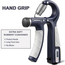 MODY RODY 2 Pack Adjustable Hand Grip Strengthener Trainer for Hand Exercise Rubbery Cushioned Forearm Strengthener with a Built-in Counter for Kids, Elders, Adults