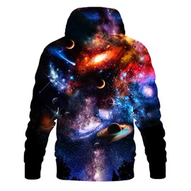 Asylvain Space Hoodies for Women Unisex Adults 3D Printed Fashion Galaxy Hoodies for Men Novelty Pullover Sweatshirts, Medium