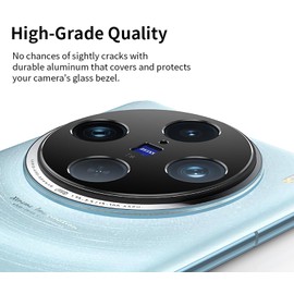 GIOPUEY Camera Screen Protector Compatible with Vivo X100 Pro, Pack of 2 Metal Camera Protective Frame, Scratch-Resistant Screen Protector for Vivo X100 Pro - Black