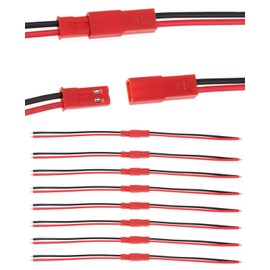 Audiophan JST-RCY 2 Pin Plug Connector Cable 10cm (Male Female, 10pcs each) Set