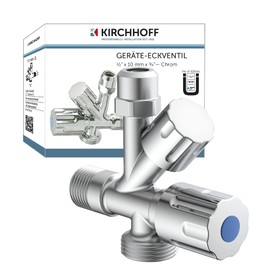 KIRCHHOFF 98480090 Universal Angle Valve with Dishwasher Connection, 1/2 Inch Regulating Valve for Cold Water Pipe, Shut-Off Valve for Bathroom