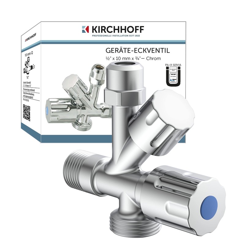 KIRCHHOFF 98480090 Universal Angle Valve with Dishwasher Connection, 1/2 Inch