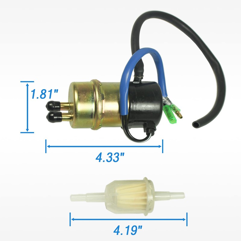 Electric Fuel Pump 12v (8mm In/Outlet) Compatible with Kawasaki Mule