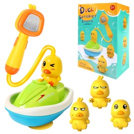 Badewannenspielzeug, Wasserspielzeug Baby, Ente Elektrisches Baby Badewanne Spielzeug mit Duschkopf, Sicheres Badespielzeug, Duschkopf Badewannen Spielzeug, Geschenk für Jungen Mädchen Geburtstag