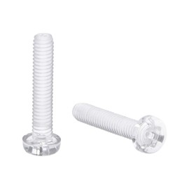 uxcell M4x20mm Plastic Screws PC Transparent Acrylic Phillips Cross Pan Hand Tighten Screw 50Pcs