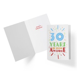 Karto 30th Birthday Card for Men Women - Large 5.5x8.5 inch 30 Years Old Birthday Cards for Him Her - Awesome