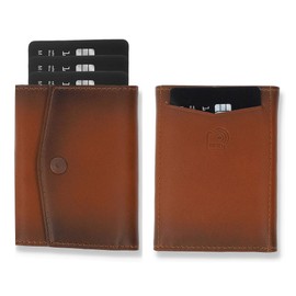 Solo Pelle® Leather, Slim Wallet with and without Coin Compartment, Wallet with RFID Protection, Space for at least 12 Cards, Mini Wallet for Men and Women, Wallet Leather, cognac brown