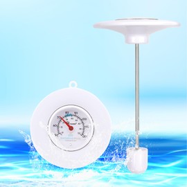 SPOROLWE Floating Pool Thermometer Easy Read – Battery-Free, Color-Coded Ideal Zone, IPX6 Waterproof 304 Stainless Steel Probe, Tether & Suction Cup for Pool, Hot Tub, Spa, Pond & Cold Plunge, White