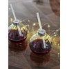 Meinposten 4 Drinking Glasses Christmas Bauble Drinking Straw Glass Transparent
