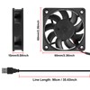 2Pcs 60mm Fan 2.36in USB Brushless Cooling DC 5V 60mm