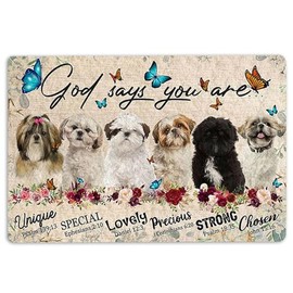 Accoter 16x24 inch Shih Tzu Door Mat Shih Tzus Dog God Says You are Unique Gifts for Dog Lover Welcome Non-Slip Mats Funny Doormat Bathroom Kitchen Front Porch Rugs Entrance 16 * 24in/40 * 60cm