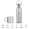 TOMSHOO 550ml Full Titanium Water Bottle with Extra Plastic Lid