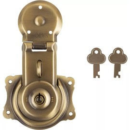 Lock & Lock Long Antique Brass Trunk Lock