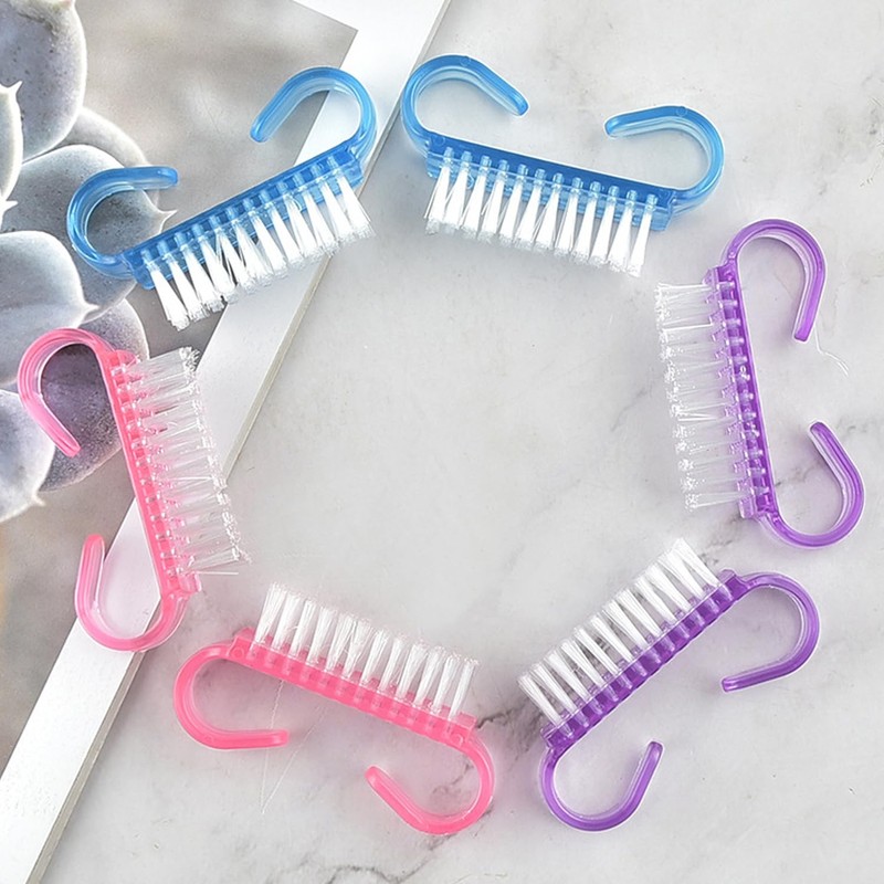 6 Pcs Nail Cleaning Brush with Handle Grip, Hand Scrubbing