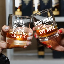 YOOMODERN Funny Dad Whisky Glass Birthday Gifts for Dads from Daughters Dad Jokes 11Oz Whisky Glass Christmas Fathers Day Presents for Dads Who Wants Nothing from Sons