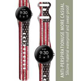 OZLNKPJL Compatible Pixel Watch Band, Soft Silicone Waterproof Sport Replacement Strap for Women & Men, The Pledge of Allegiance America Flag