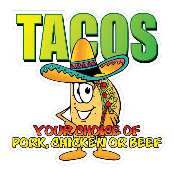 Custom Food Truck Decals Tacos Your Choice of Pork Chicken