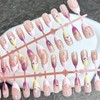 30pcs French Tip Press on Nails Medium Almond False Nails